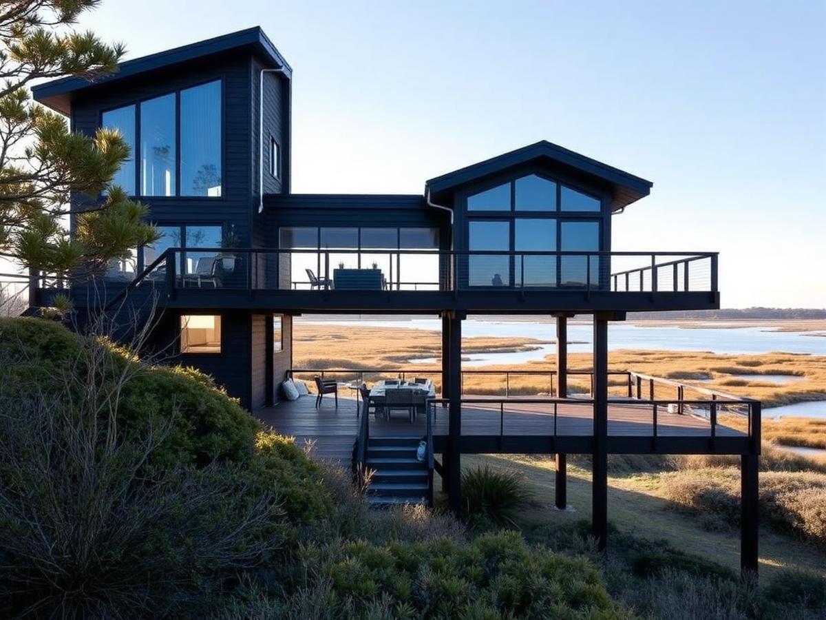 Elevated Mangawhai coastal home photographed for a marketing campaign